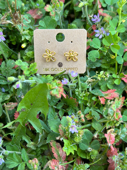 Gold Dipped Flower Earrings
